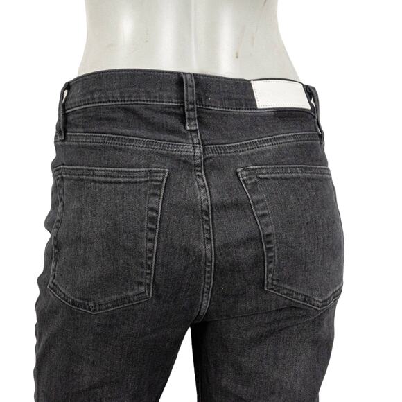 RE/DONE Size 28 High-Rise Denim Jeans Live Black Fray distressed - Picture 10 of 12